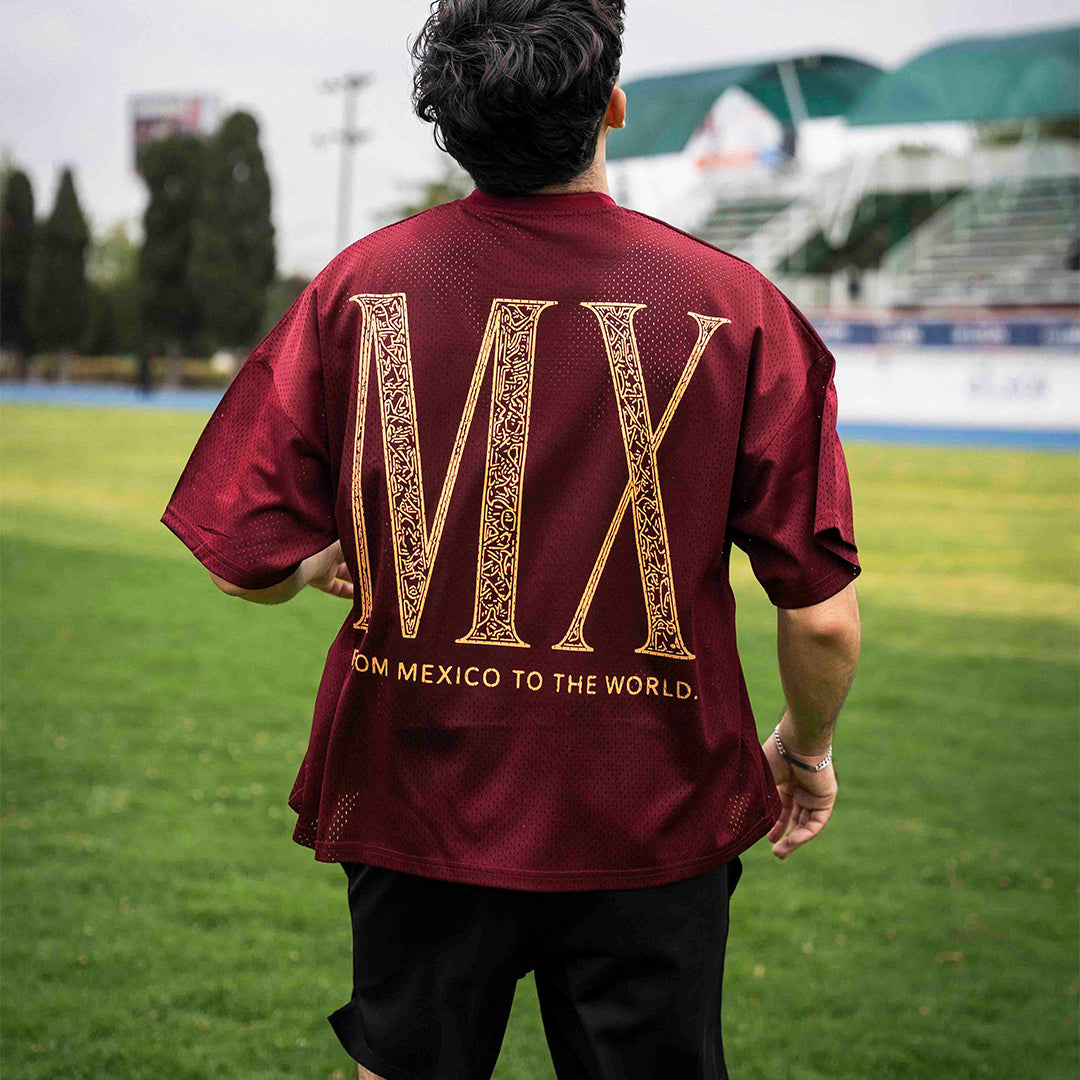 T-shirt World Stage MX Oversized - Burgundy